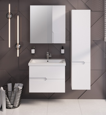 Тумба с умывальником Runo Стокгольм 70 + Como 70 (подвесная)