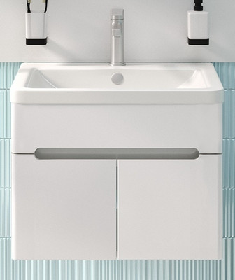 Тумба с умывальником Runo Парма 60 2 двери + Omega 60 (подвесная)