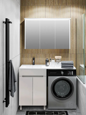 Тумба с умывальником Runo Парма 60 + Гамма 120 лайт с правым крылом (напольная)