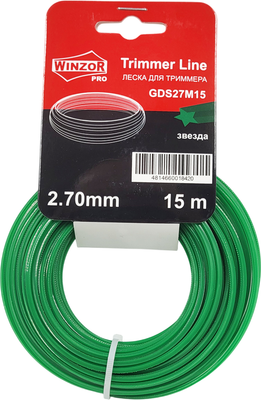 Леска для триммера Winzor Pro 2.70мм звезда / GDS27M15 (15м)