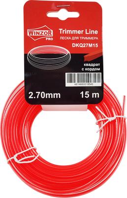 Леска для триммера Winzor Pro 2.70мм квадрат с кордом / DKQ27M15 (15м)