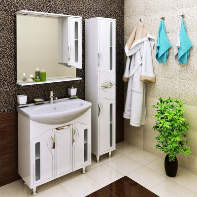 Тумба с умывальником Runo Толедо 75 + Стиль 75 (напольная)