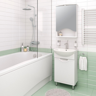 Тумба с умывальником Runo Фортуна 50 + Уют 50 (напольная)