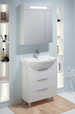 Тумба с умывальником Runo Верона 65 + Элеганс 65 (напольная)