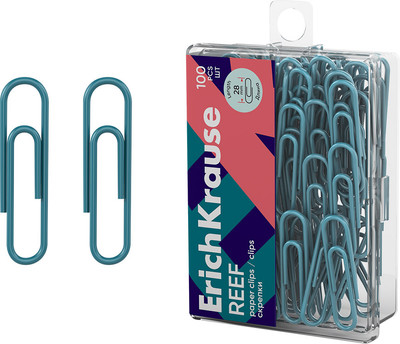 Скрепки Erich Krause Reef / 63204 (бирюзовый)