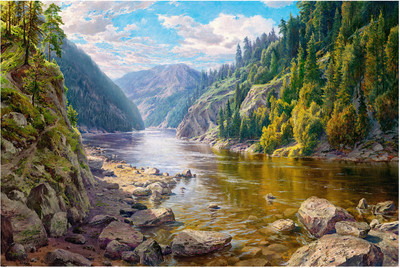 Набор алмазной вышивки Остров Сокровищ Горная речка / 663867