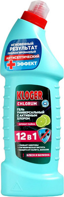Чистящее средство для ванной комнаты Kloger Chlorum Лайм 12в1 (750мл)