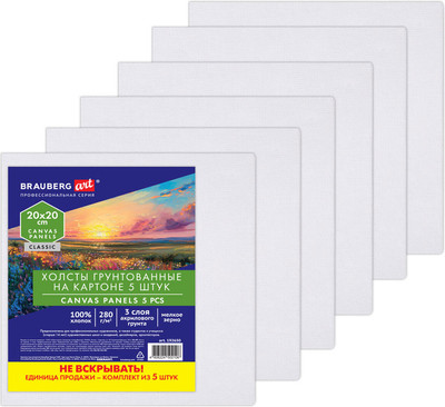 Набор холстов для рисования Brauberg Art Classic / 192650 (5шт)