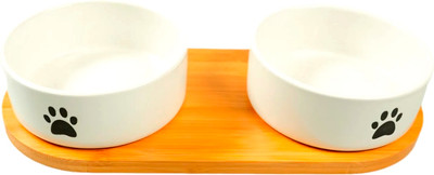 Набор мисок для животных Mr. Kranch Bamboo / MKR543745 (белый)