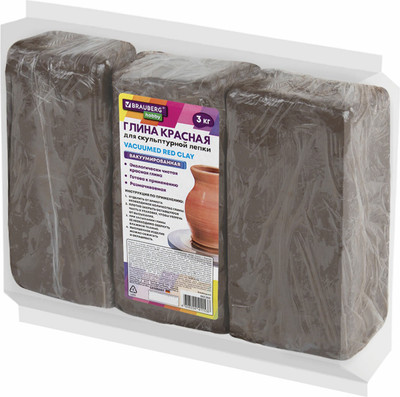 Глина Brauberg Hobby / 665360 (3кг, красный)