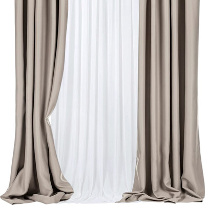 Комплект штор Mio Tesoro Блэкаут 150x250 + Гардина Soft Lines 306 400x250 (серый/белый лен)