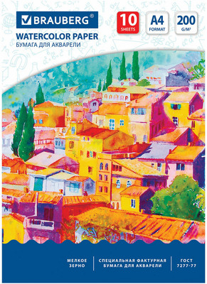 Набор бумаги для рисования Brauberg Южный городок / 111070 (10л)