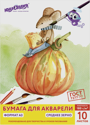 Набор бумаги для рисования Юнландия Мышонок / 111066 (10л)