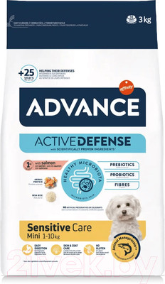Сухой корм для собак Advance Mini Sensitive с лососем и рисом (3кг)
