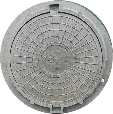 Люк канализационный ПрестиЖ Полимерно-песчаный Л нагрузка 3тн (серый)