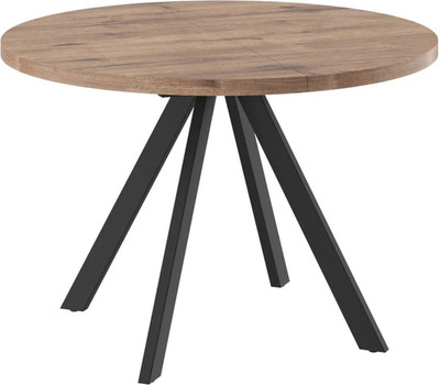 Обеденный стол Мамадома Рондо М-100 круглый раздвижной 100-135 (дуб веллингтон/черный)