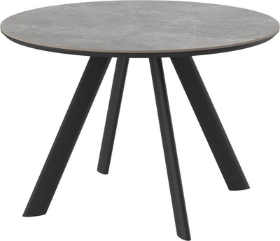 Обеденный стол Мамадома Rondy-116 круглый нераздвижной (Dolmen Grey Premium Cer/черный)