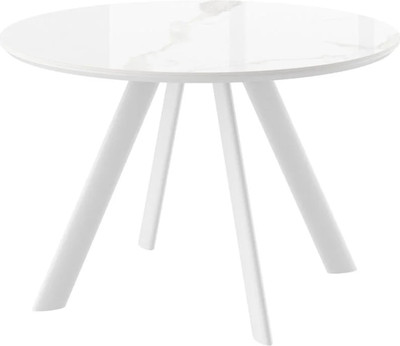 Обеденный стол Мамадома Rondy-116 круглый нераздвижной (Patagonoa Bianco Gloss Premium Cer/белый)