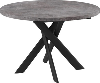 Обеденный стол Мамадома Ronaldo-120 круглый раздвижной 120-160 (дымчатая керамика/черный)