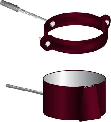 Хомут водосточной трубы Скайпрофиль Универсальный металлический D90 (RAL 3005)