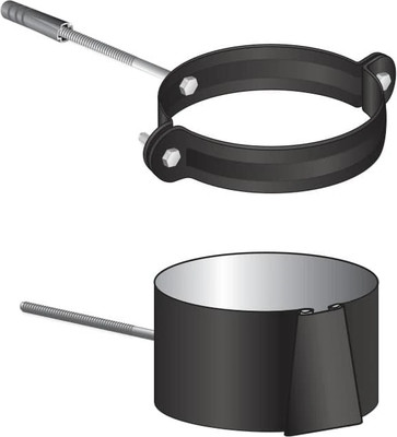 Хомут водосточной трубы Скайпрофиль Универсальный металлический D90 (RAL 7024)