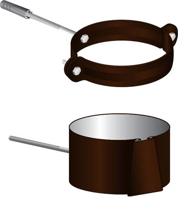 Хомут водосточной трубы Скайпрофиль Универсальный металлический D90 (RAL 8017)