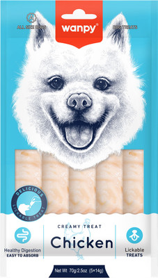 Лакомство для собак Wanpy Крем нежное пюре из курицы (70г)