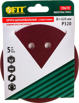 Набор шлифовальных кругов FIT 125мм Р 320 / 39670 (5шт)