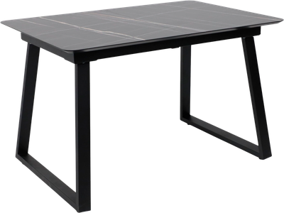 Обеденный стол LEPREMO AV 1208 HPL+МДФ раздвижной 1200-1600x800 (черный тунис/черный)