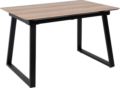 Обеденный стол LEPREMO AV 1208 HPL+МДФ раздвижной 1200-1600x800 (дуб делано натуральный/черный)