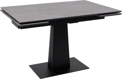 Обеденный стол LEPREMO AV 2119 МДФ+керамика раздвижной 1200-1800x800 (серый матовый Larka Grey/черный)
