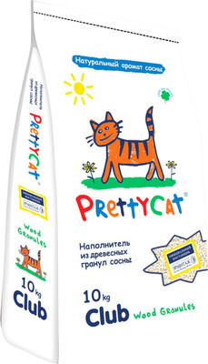 Наполнитель для туалета Prettycat Древесный Wood Granules 27022 / 620277 (10кг)