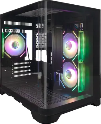 Корпус для компьютера 1stPlayer UV5 / UV5-BK-2FC7R-1FC7 (черный, без БП)