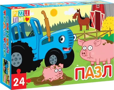 Пазл Синий трактор Веселая ферма / 7673639