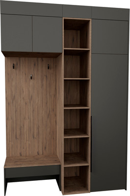 Секция в прихожую Рэйгрупп Рэй P274-B3-WKW В3 (дуб веллингтон/кобальт)