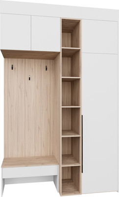 Секция в прихожую Рэйгрупп Рэй P274-B2-EBE В2 (дуб элисон/белый премиум)