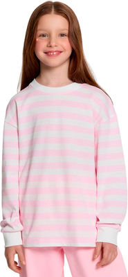 Лонгслив детский Mark Formelle 127908/1 (р.134-68, бело-розовая полоска)