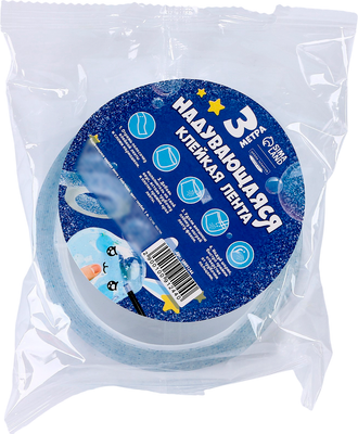 Набор для творчества Школа талантов Надувающаяся клейкая лента с блестками / 10091244 (голубой)