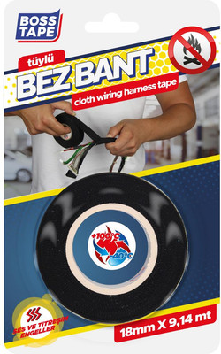 Изолента Boss Tape Тканевая Термостойкая 19мм / ЕТ19х9 (9.14м, черный)