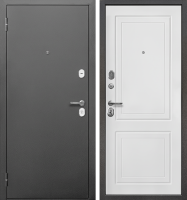 Входная дверь Guard МС-1 86x205 левая (антик серебро/белый матовый)