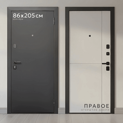 Входная дверь Guard МС-2 86x205 правая (антик серебро/светлый грей)