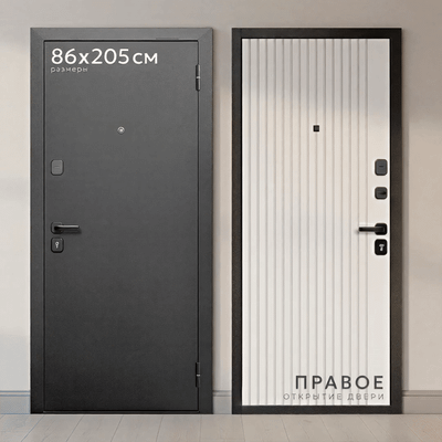 Входная дверь Guard М-3 86x205 правая (антик серебро/белый матовый)