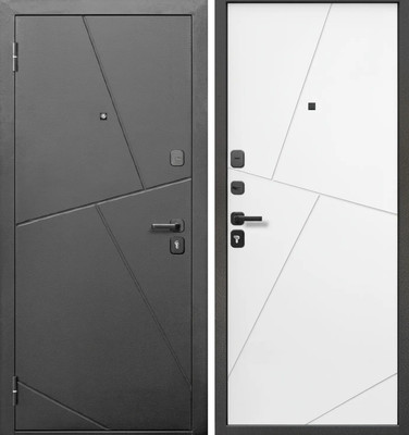 Входная дверь Guard М-5 96x205 левая (букле графит/белый матовый)