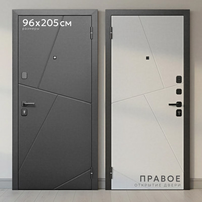 Входная дверь Guard М-5 96x205 правая (букле графит/белый матовый)