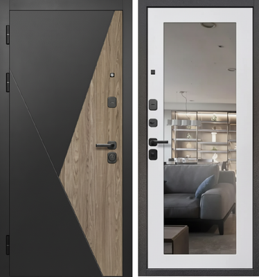 Входная дверь Guard МПП-20 86x205 левая (черный эксимер/белый матовый)