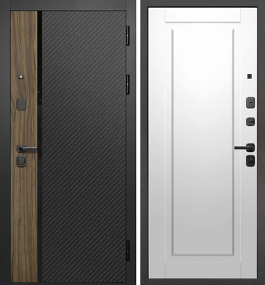 Входная дверь Guard МПП-22 86x205 правая (черный эксимер/белый матовый)