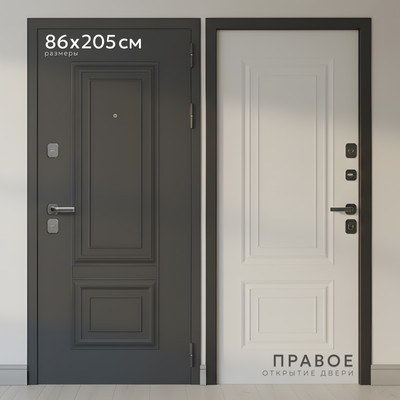 Входная дверь Guard МПТ-28 86x205 правая (муар 7024/белый матовый)