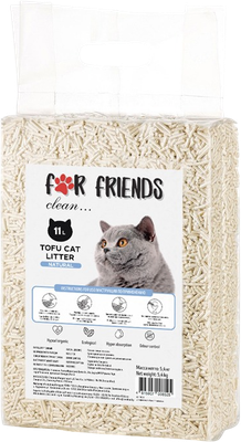Наполнитель для туалета For Friends Tofu Natural / TUZ905 (без запаха, 11л)