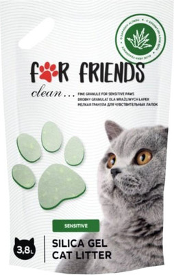 Наполнитель для туалета For Friends Силикагелевый Sensitive / TUZ815 (алоэ вера, 3.8л)