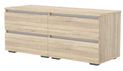 Тумба Кортекс-мебель Бари 120 4ш (дуб сонома/дуб сонома/белый)